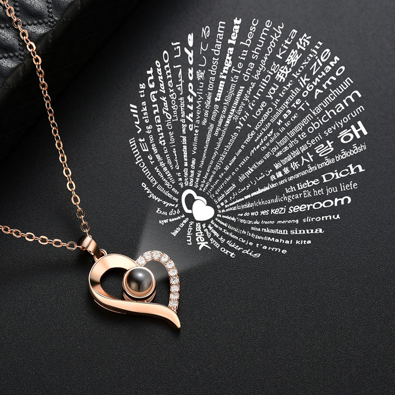 Collar Corazón Te Amo en 100 Idiomas